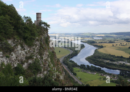 Tower Hill et de Kinnoull sur rivière Tay Perthshire Scotland Juillet 2010 Banque D'Images