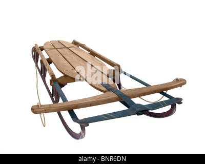 Grand-luges en bois depuis 1940. Banque D'Images