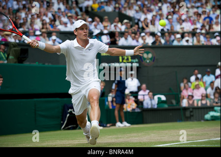 30 juin 2010 : Roger Federer perdant face à Tomas Berdych. Tournoi international de tennis de Wimbledon qui s'est tenue à l'All England Lawn Te Banque D'Images