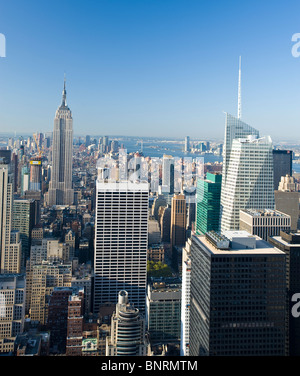 Vue depuis le Rockefeller Center, New York, État de New York, l'Amérique Banque D'Images