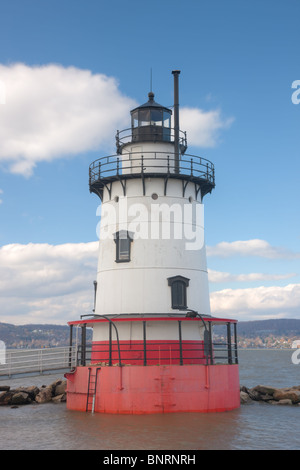 Tarrytown Lighthouse, sur la rivière Hudson, près du village de Sleepy Hollow, New York. Banque D'Images