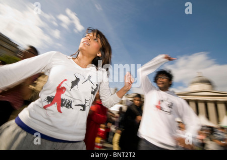 Célébrations du Diwali lieu à Trafalgar Square, Londres Banque D'Images