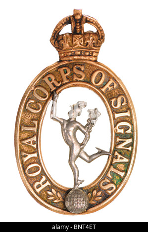 Insigne militaire britannique - Royal Corps of Signals Banque D'Images