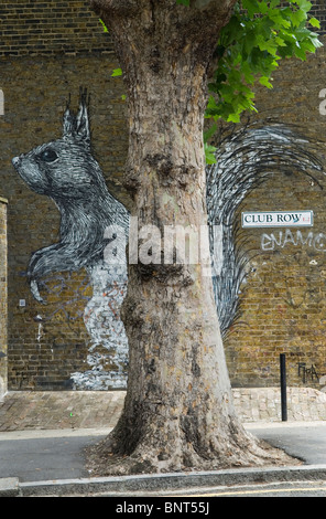 Ligne Club Stencilart urbain Street Art East London UK HOMER SYKES Banque D'Images