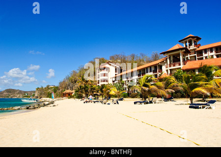 LaSource Resort Beach, Grenade, Iles du vent, Caraïbes. Banque D'Images