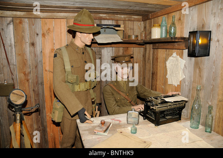 Prix de la communication dans la tranchée et la reconstruction de l'étang de la Memorial Museum Passchendale, 1917 Zonnebeke chateau, Belgique Banque D'Images