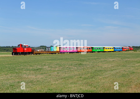 Train de l'île, l'île de Langeoog, en Frise orientale, Basse-Saxe, Allemagne Banque D'Images