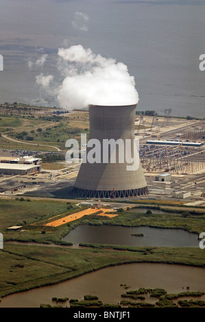 Vue aérienne au-dessus de l'espoir Creek nuclear power plant PSEG Nuclear LLC New Jersey Alloways inférieur Banque D'Images