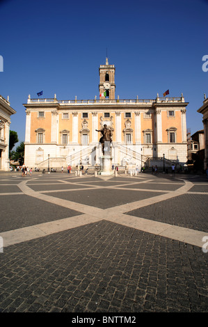 Italie, Rome, Piazza del Campidoglio, Palazzo Senatorio, hôtel de ville Banque D'Images