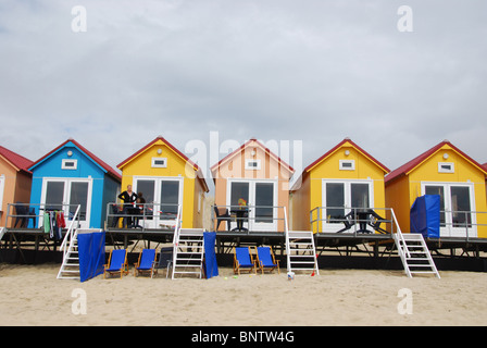 Maisons de Plage Vlissingen Pays-Bas Banque D'Images