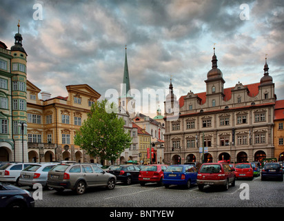 Situé dans la vieille ville en début de soirée, Prague, République Tchèque Banque D'Images