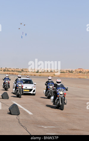 Israël, Hazirim, près de Beer Sheva, École de pilotage rassemblement de fin. Convoi Moto Banque D'Images