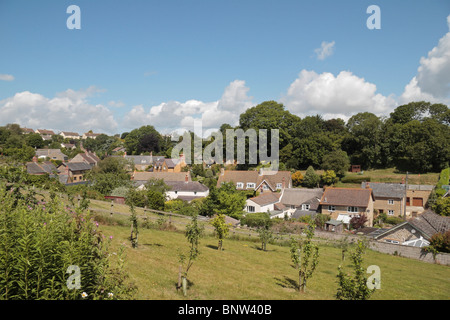 Vue sur les toits du joli village de Shipton Gorge (NR) Bridport Dorset ,, au Royaume-Uni. Banque D'Images