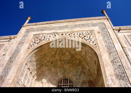 Vue grand angle du Taj Mahal - tombe de Mumtaz Mahal Banque D'Images