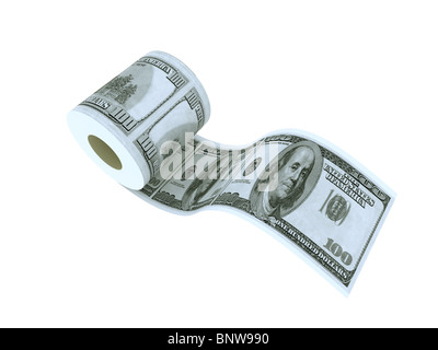 One hundred dollar papier toilette Banque D'Images