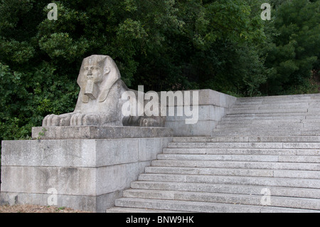 Un Sphinx - partie des ruines du palais de cristal dans le sud de Londres Banque D'Images