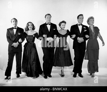 GARY MERRIL, Bette Davis, ANNE BAXTER, GEORGE SANDERS, HUGH MARLOWE, CELESTE HOLM, ALL ABOUT EVE, 1950 Banque D'Images