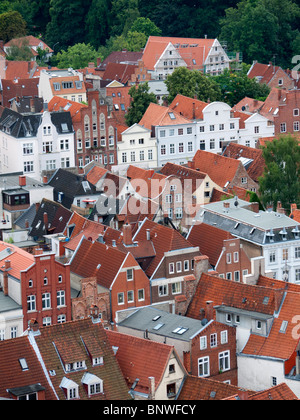 Vue sur centre historique de la ville de Lubeck en Allemagne Banque D'Images