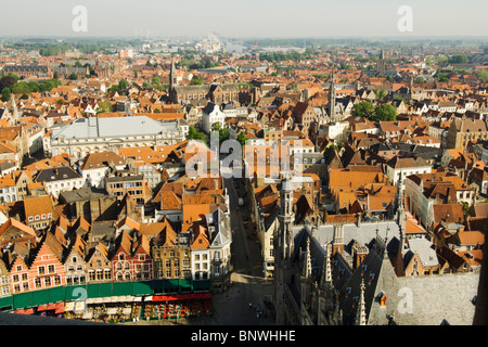 Belgique, Bruges, vue de la ville à partir de la tour du beffroi Banque D'Images