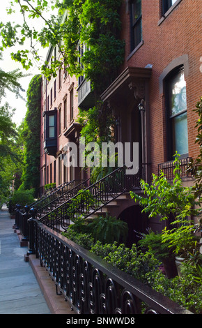 Townhouses à Greenwich Village, New York City Banque D'Images