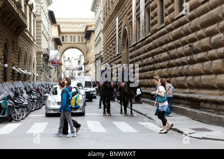 Rue typique de Florence, Italie Banque D'Images