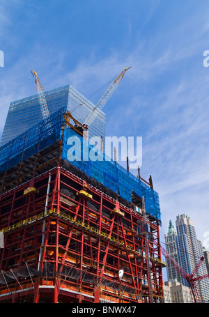 World Trade Center en construction Banque D'Images
