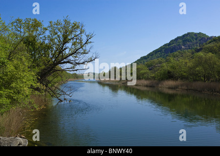 La rivière Ropotamo, réserver sur la côte de la mer Noire, Balkans, Bulgarie Banque D'Images