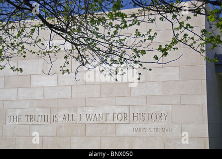 Harry S Truman quote au Truman National Historic Site, Independence, Missouri Banque D'Images