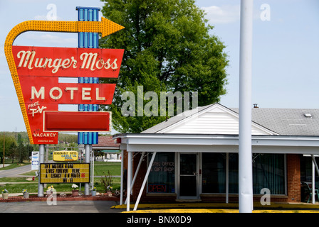 La Munger Moss Motel, sur la route historique 66 au Liban, New York, Banque D'Images