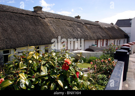 L'Irlande, Waterford, Dunmore East, chaumières Banque D'Images