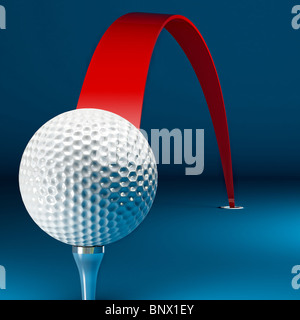 Balle de golf 3d contexte et du chemin de la réussite Banque D'Images