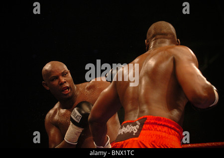 Heavyweight Danny Williams (à droite) bat Matt Skelton dans leur première réunion à l'ExCel Arena à Londres UK Banque D'Images