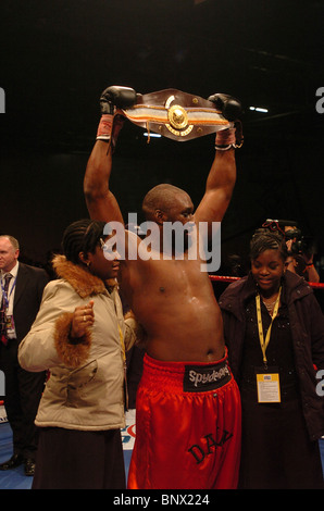 Heavyweight Danny Williams bat Matt Skelton dans leur première réunion à l'ExCel Arena à Londres UK Banque D'Images