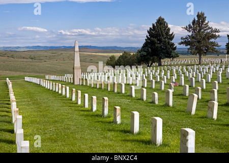 Cimetière national à Little Big Horn Battlefield National Monument, au Montana. Banque D'Images