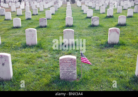 Cimetière national à Little Big Horn Battlefield National Monument, au Montana. Banque D'Images