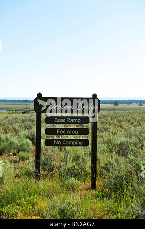 Panneau pour l'Osborn Pont sur la Henry's Fork de la Snake River Banque D'Images