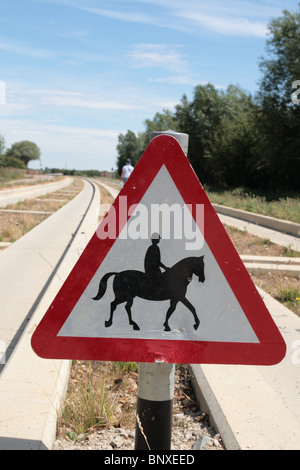 Signe d'autobus guidé Bridleway Cambridgeshire Banque D'Images