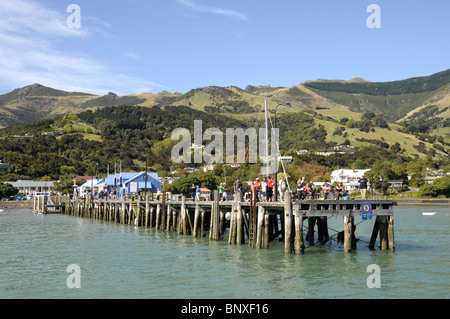 Jetée de Nouvelle-zélande Akaroa Banque D'Images