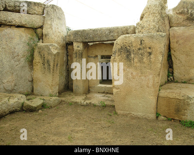 Temple néolithique Mnajdra sur Malte Banque D'Images