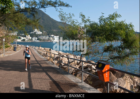 Southside allée jusqu'à Repulse Bay Beach à Hong Kong. Banque D'Images