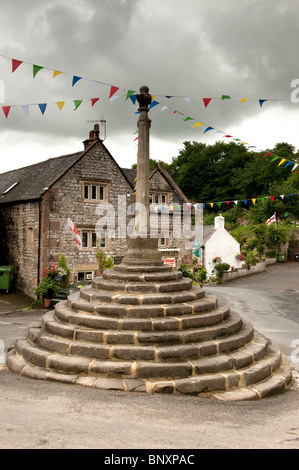 Croix de marché à Bonsall dans le Peak District Derbyshire, Angleterre,'Grande-bretagne','Royaume-Uni',GB,UK,EU Banque D'Images