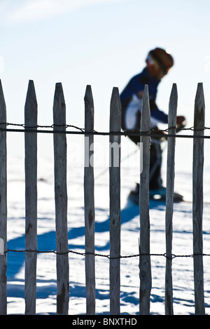 Le ski de fond à l'échelle du paysage d'hiver Banque D'Images