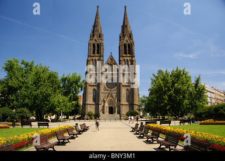 Cathédrale St Ludmila à Prague, République Tchèque Banque D'Images