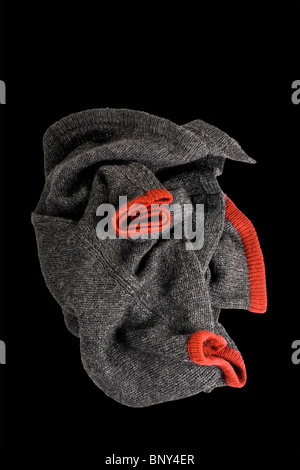 Creative chandail crâne humain sur le fond noir Banque D'Images