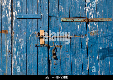 Porte fermée de cabine de pêche Banque D'Images