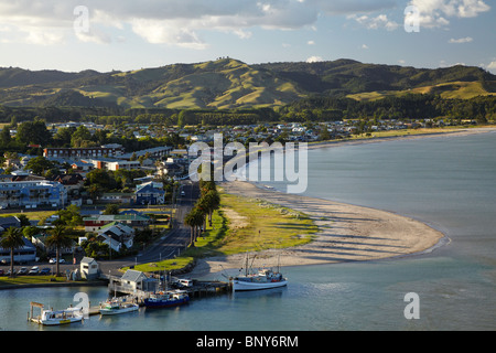 Whitianga Harbour et plage de Whitianga, Buffalo, péninsule de Coromandel, île du Nord, Nouvelle-Zélande Banque D'Images