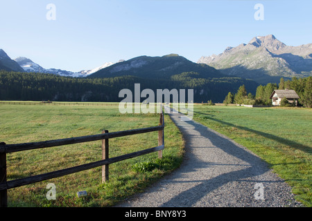 Chemin à travers la vallée de montagne Banque D'Images