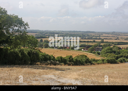 Vue de la vallée Cuckmere dans l'East Sussex. Banque D'Images