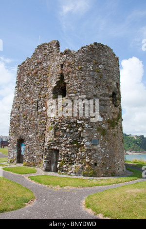 Tour Normande sur la colline du Château, Tenby, Pembrokeshire Banque D'Images