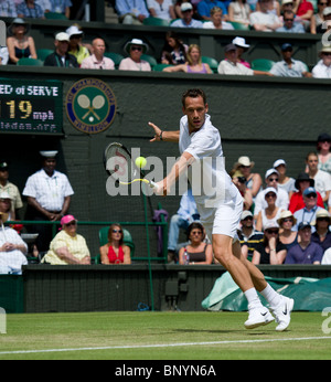 23 juin 2010. Andy Roddick vs Michael Llodra . Tournoi international de tennis de Wimbledon qui s'est tenue à l'All England Lawn Tennis Banque D'Images